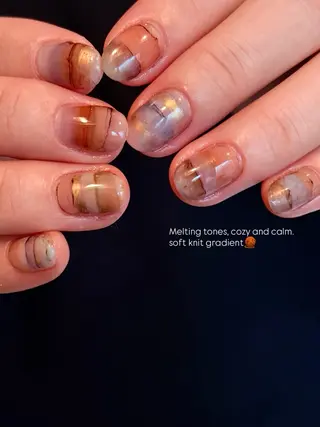 ネイル なんば堀江/育爪施術 ニュアンス✻Kaphのネイルデザイン