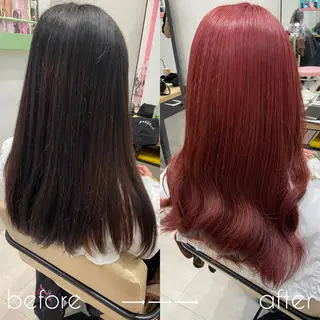 ロング カラー ヘアアレンジ 新宿/韓国ヘア 中明度カラー/かやのヘアスタイル