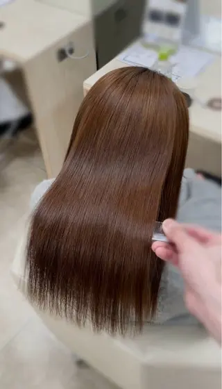 ロング シャドウパーマ／骨格 矯正カット　トモキのヘアスタイル