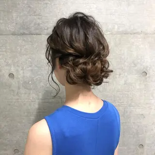 セミロング ヘアアレンジ 卒業式お呼ばれ🕊️ ヘアセット✴︎ミキのヘアスタイル
