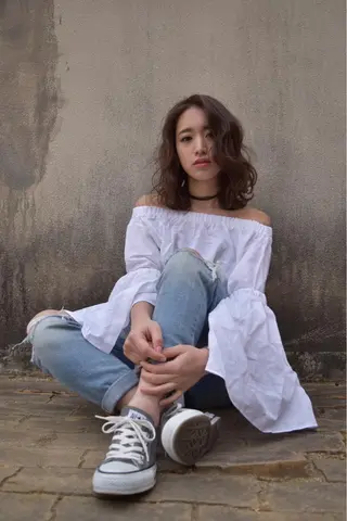 ミディアム セミロング カラー _WHITE高槻店 yusukeのヘアスタイル