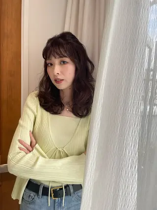 セミロング カラー ♡kyoka /  uyu♡のヘアスタイル