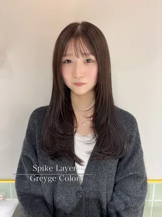 セミロング カラー ヘアアレンジ 二ヶ月綺麗なデザイン カット/星野六三四のヘアスタイル