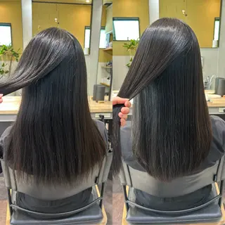 ロング パーマ hub hair レイヤー/透明感のヘアスタイル