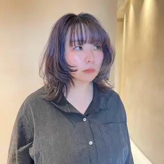 ミディアム カラー 平尾/薬院*北谷治子 *艶髪レイヤーカットのヘアスタイル