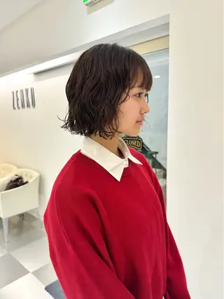 ショート パーマ デジタルパーマ 🌀ボブ　萩原　龍のヘアスタイル