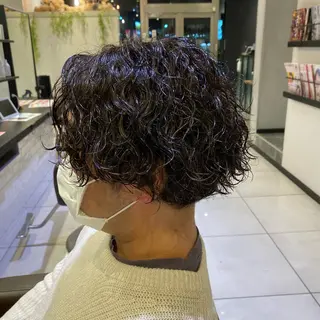 ショート パーマ メンズ 野老 海音のヘアスタイル