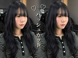 ロング カラー 髪質改善|透明 感カラー🩵レイヤーのヘアスタイル