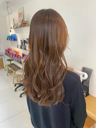 ロング カラー 安永 涼のヘアスタイル