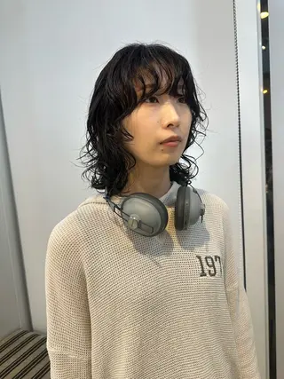 ミディアム パーマ さとう あやかのヘアスタイル