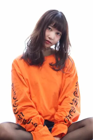 ロング カラー パーマ 安達 俊亮のヘアスタイル