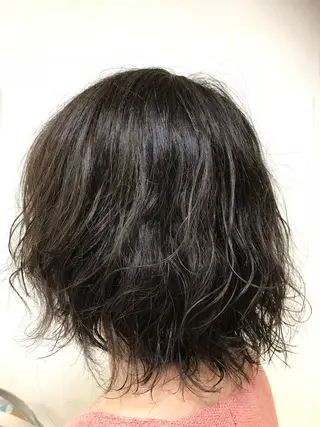 ミディアム カラー パーマ 横田 尚登のヘアスタイル