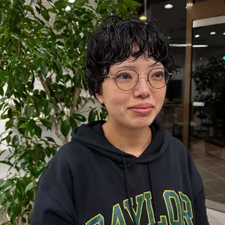 ショート パーマ パーマモデル募集中 渥美翔人のヘアスタイル