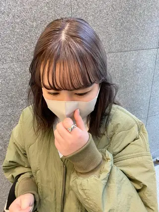 ミディアム デザインカラー/ボブ ブリーチカラー/ユリのヘアスタイル