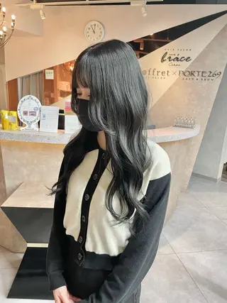 カラー 韓国×艶髪 さきのヘアスタイル