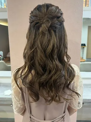 ロング ヘアアレンジ 韓国風パーマ/ヘア セット/店長みづきのヘアスタイル