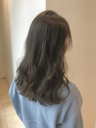 セミロング カラー ブリーチなし 透明感カラー/艶髪のヘアスタイル