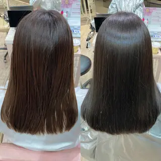 セミロング カラー 顔まわりカット🌟 くびれヘア/寺門遥輝のヘアスタイル