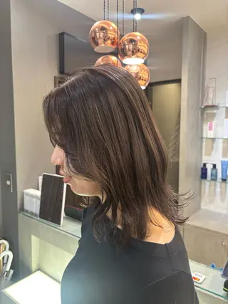 セミロング ブリーチなしWカラー ヘアセット菜希のヘアスタイル