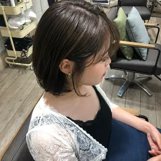 ショート カラー ヘアアレンジ 顔周りカット・相談 レイヤーも◎しずくのヘアスタイル