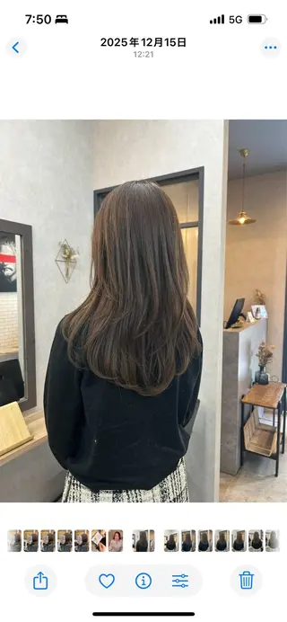 セミロング カラー いなみね はるきのヘアスタイル