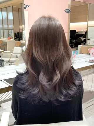 セミロング カラー ヘアアレンジ 🤎小顔レイヤー /ベージュ🤎友香のヘアスタイル