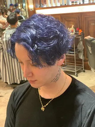ショート カラー パーマ メンズ 🎱メンズフェード 特化HYOGA🎱のヘアスタイル