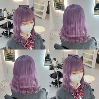 ミディアム カラー ブリーチ&エクステ 🥀ケアカラー特化のヘアスタイル
