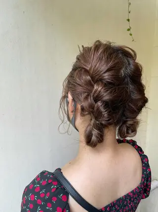 ミディアム ヘアアレンジ 抜け感ボブ×パーマ |kazaneのヘアスタイル