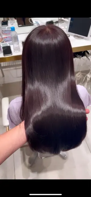 ロング 赤み消し透明感カラー 似合わせ前髪柴田礼空のヘアスタイル
