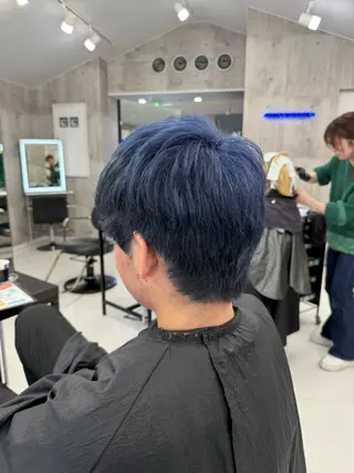ショート カラー メンズ ☁️かずき☁️青.紫 推し活カラー💫のヘアスタイル