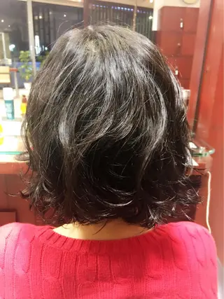 ミディアム パーマ 星 沙織のヘアスタイル