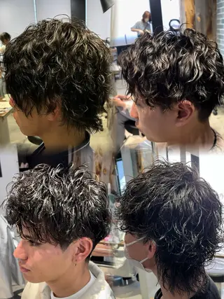 パーマ メンズ レイヤーカット/前髪 顔まわり/大田哲也のヘアスタイル