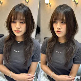 ロング カラー 韓国ヘア🇰🇷/ 顔周り/松田光里のヘアスタイル