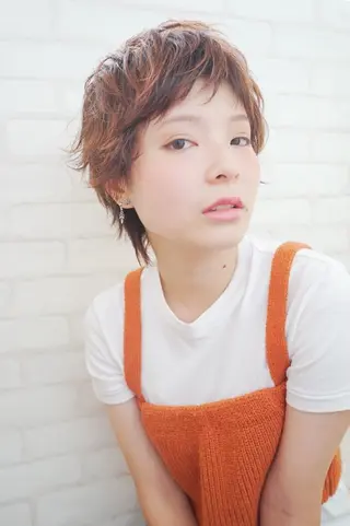 ショート カラー パーマ レイヤーカット✂️ 横浜No1♡下鳥翔子のヘアスタイル