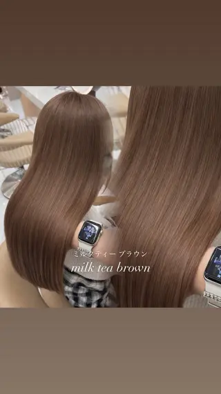 セミロング 透明感カラー/髪質 改善/里奈のヘアスタイル