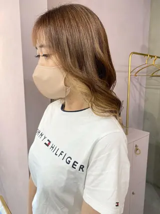 ミディアム カラー 前橋 姫奈のヘアスタイル