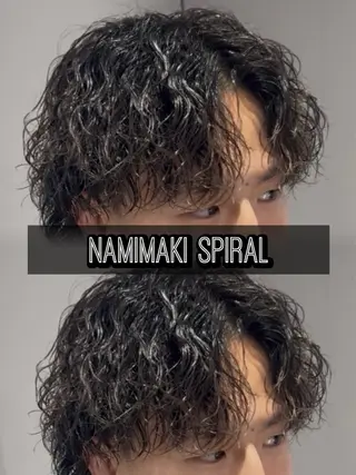 パーマ メンズ センターパート/フェ ザー🔥SHUYAのヘアスタイル