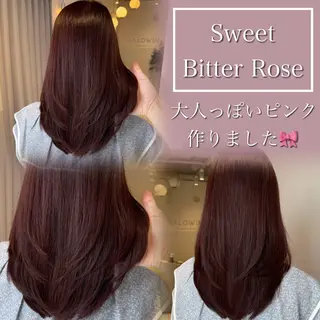 ミディアム カラー ブリーチなし Wカラー🩷星野翔太のヘアスタイル