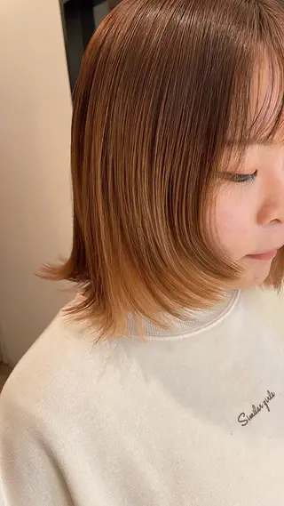 ミディアム なかがきはな/ボブ/ レイヤー/パーマのヘアスタイル