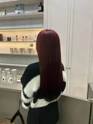 ロング カラー 髪質改善×ハイトーン レイヤー天神美容室のヘアスタイル