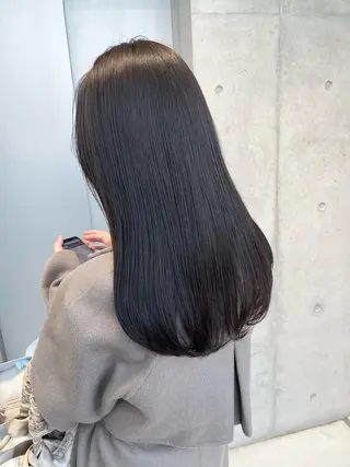 セミロング カラー パーマ ヘアアレンジ 透明感/オリーブ/ グレージュ/YUKAのヘアスタイル