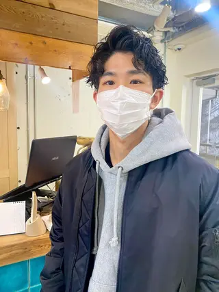 パーマ メンズ 竹内 柚子のヘアスタイル