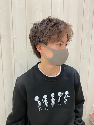 ミディアム パーマ メンズ 具志 真理子のヘアスタイル