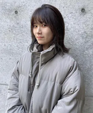 ミディアム カラー パーマ ヘアアレンジ キッズ デザインパーマ メンズカット 郁美のヘアスタイル