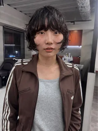 ミディアム パーマ カラー/パーマ/ 鎌田健/渋谷のヘアスタイル