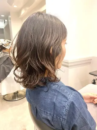 ミディアム パーマ 会田 渡夢のヘアスタイル