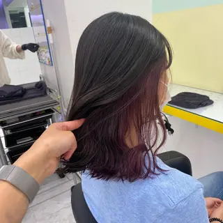 セミロング カラー ヘアアレンジ mai🍑暖色カラー /レイヤー💖のヘアスタイル