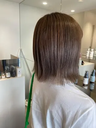 ミディアム カラー ヘアアレンジ オリーブ透明感カラー 表参道/MIKUのヘアスタイル