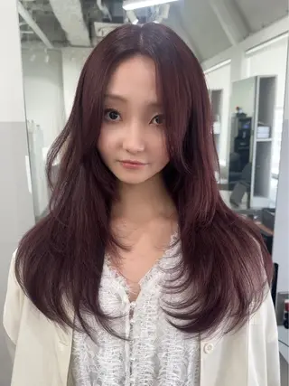 セミロング カラー 🎀レイヤー×透明感 ×髪質改善🎀米田のヘアスタイル